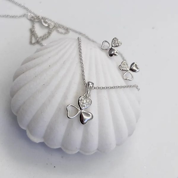 Conjunto de plata flor