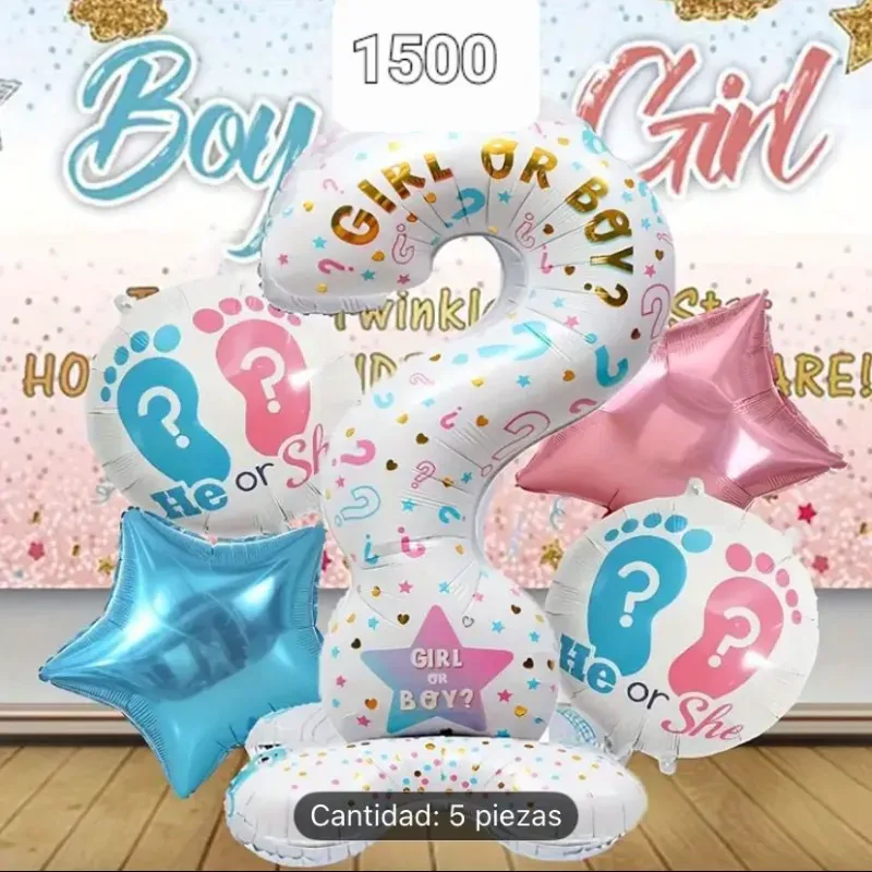 Set de globos metálico para revelación de sexo
