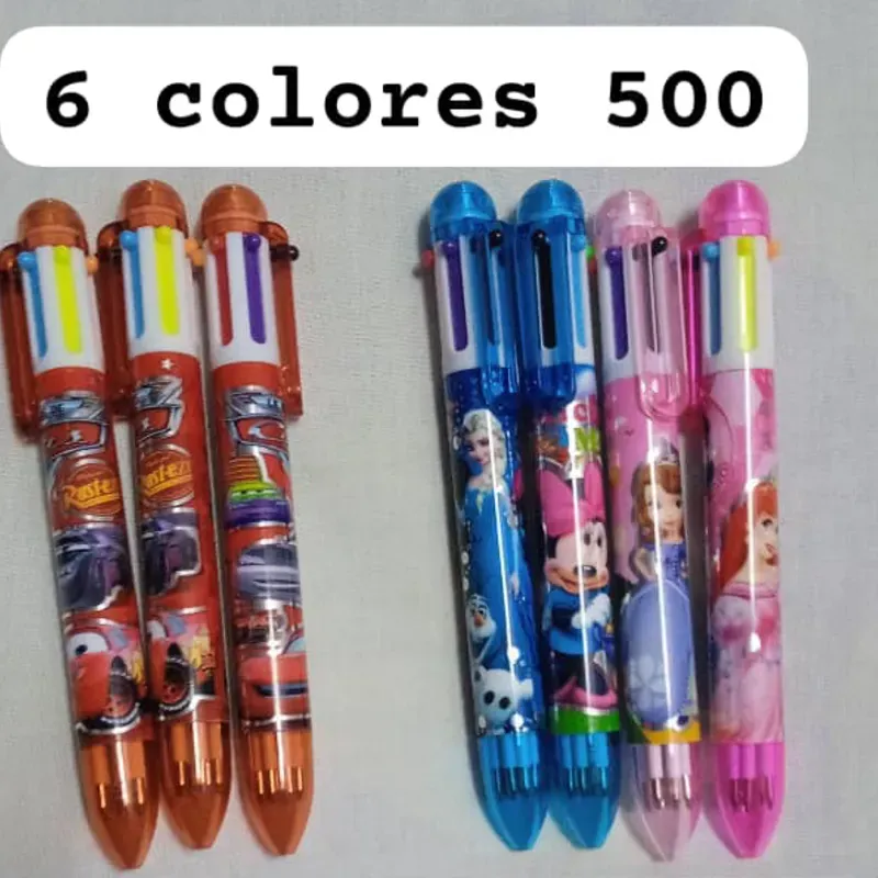 Bolígrafos con 6 colores para niñas y niños