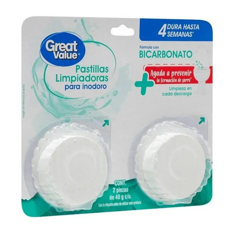  Great Value Pastillas Limpiadoras para Inodoro – 2 piezas de 40g c/u