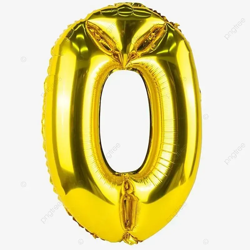 Globo Número 0 Dorado   16 pulgadas