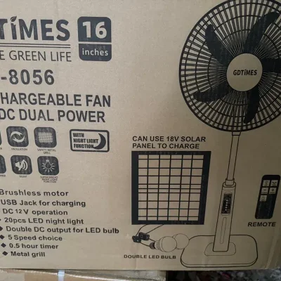 Ventilador recargable 16" con mando a distancia