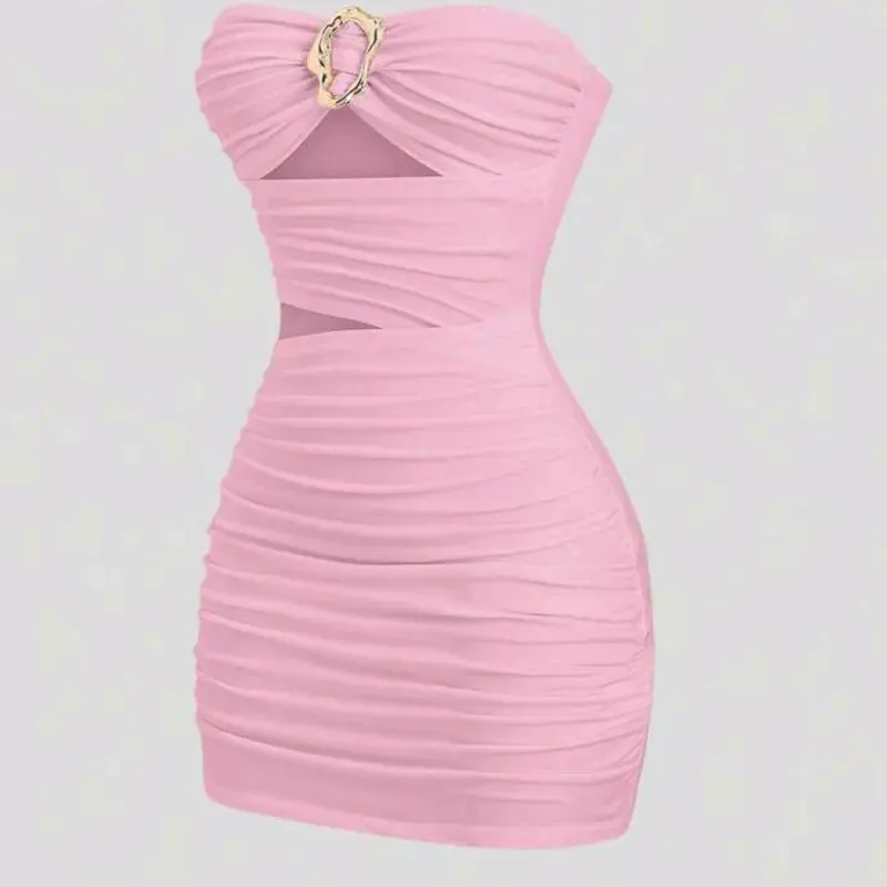 VESTIDO PARA MUJER	ROSA MINI AJUSTADO