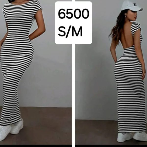 Vestido a rayas largo