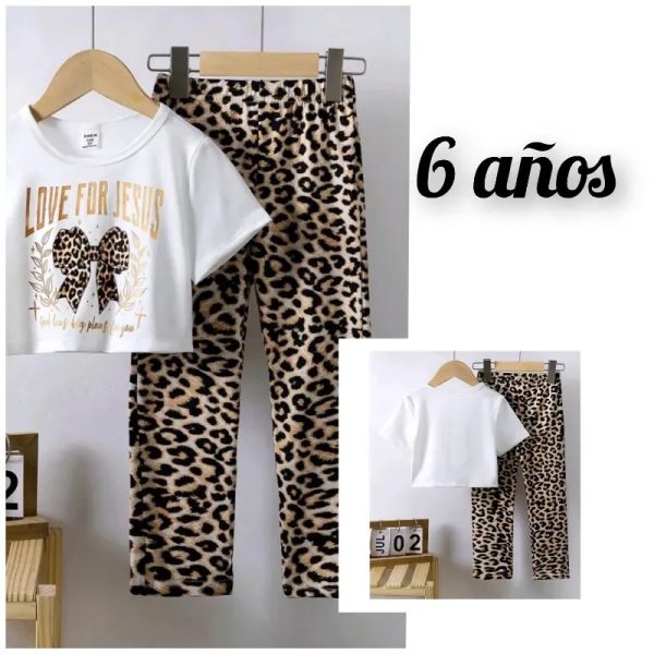 Conjunto leopardo de niña