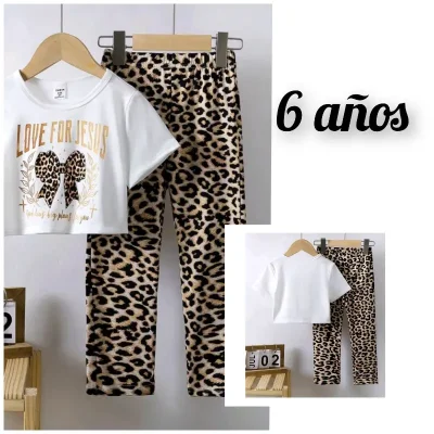 Conjunto leopardo de niña