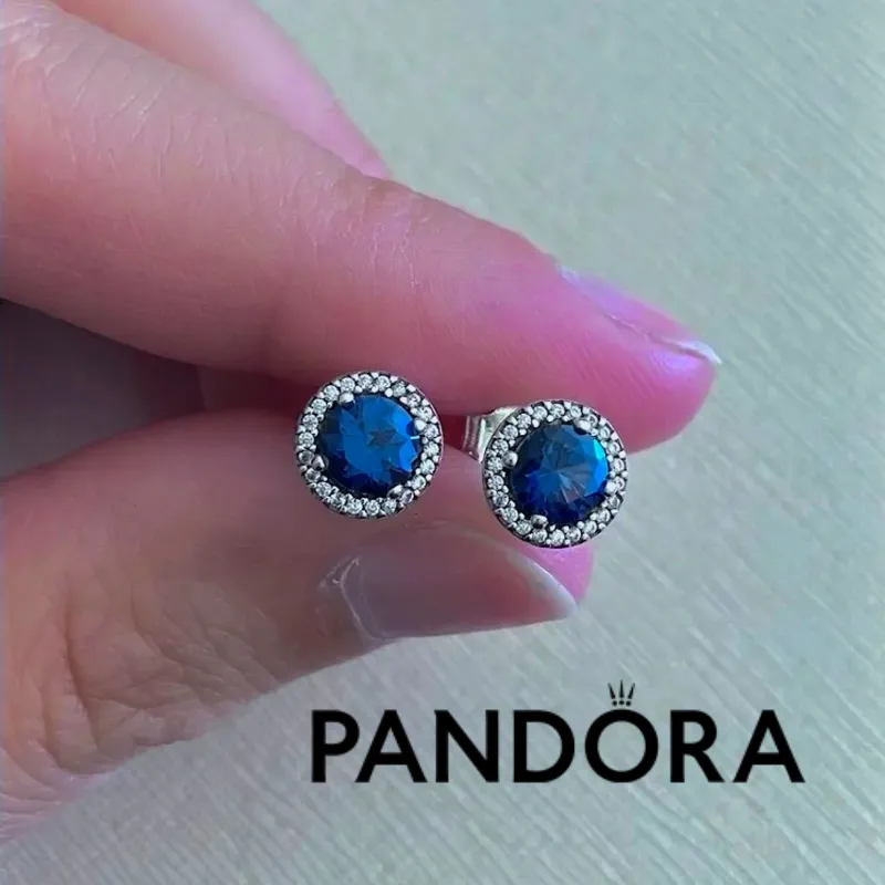 Aretes Pandora destello azul