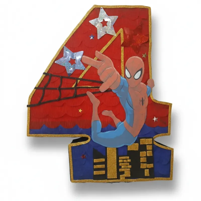 Piñata de número 4 de Spiderman