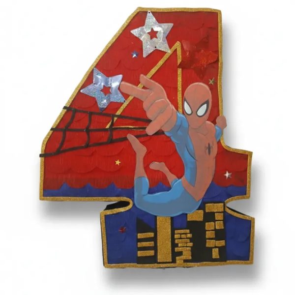 Piñata de número 4 de Spiderman