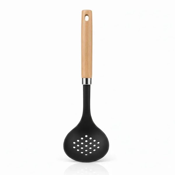 Espumadera de cocina con mango de madera