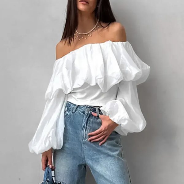 Blusa de mangas blanca y negra