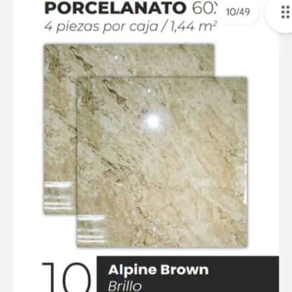 Losas Porcelanato Brillo Alpine Brown