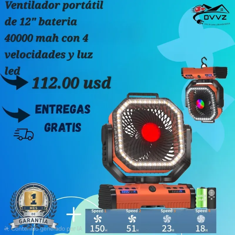 Ventilador Recargable 40mil mAh