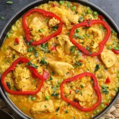 ARROZ CON POLLO A LA CHORRERA/RICE COOKED WITH CHIKEN BROTH