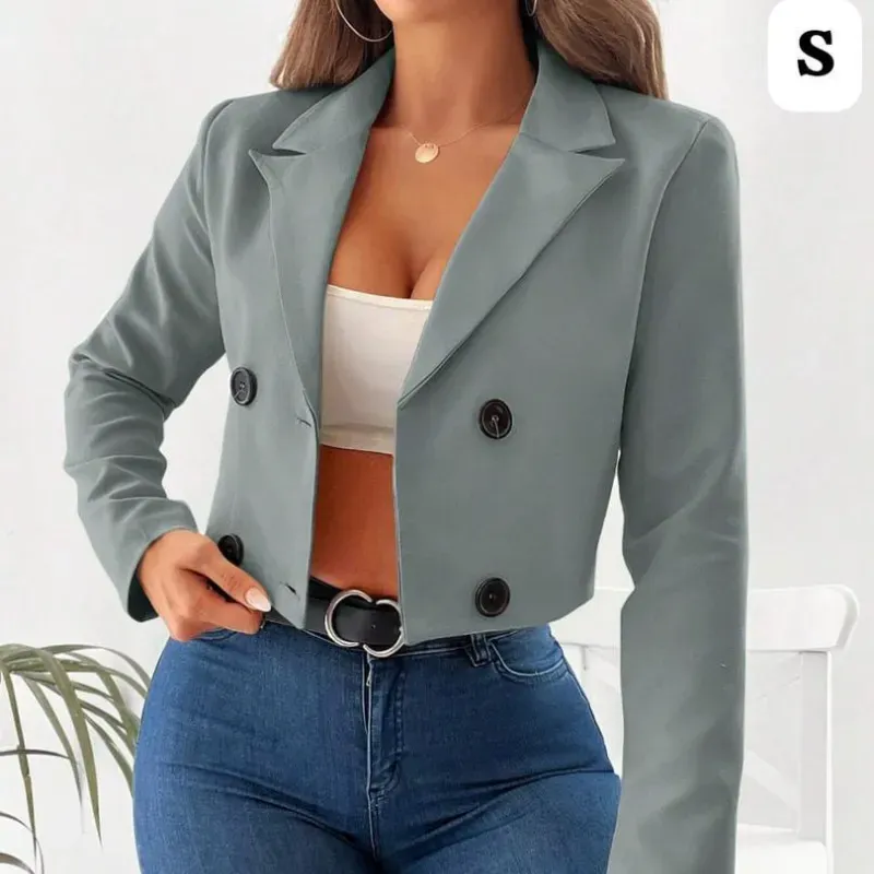  Blazer Corto Verde Oliva – Estilo urbano con toque sofisticado