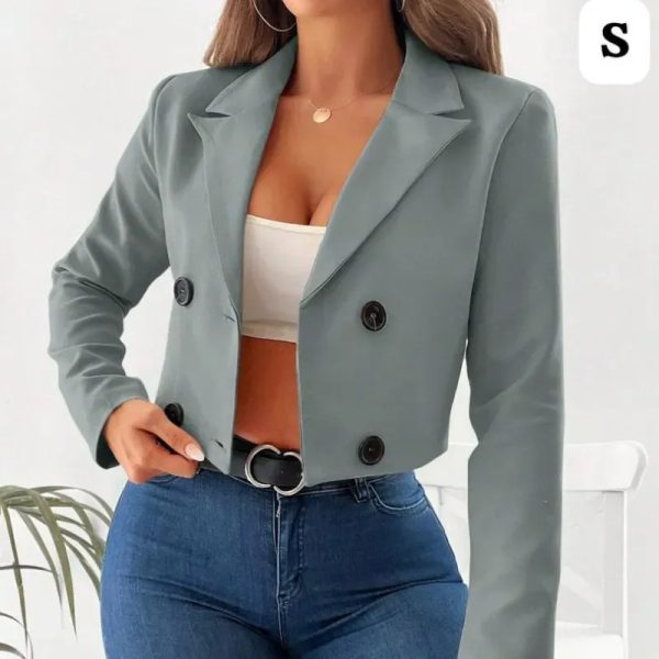  Blazer Corto Verde Oliva – Estilo urbano con toque sofisticado