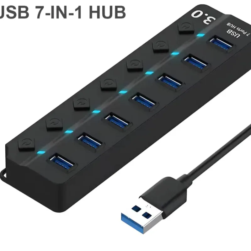 Regleta USB 3.0 de 7 puertos
