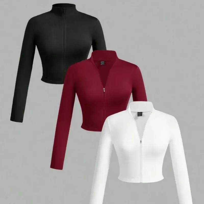 Tops de mangas largas con zipper