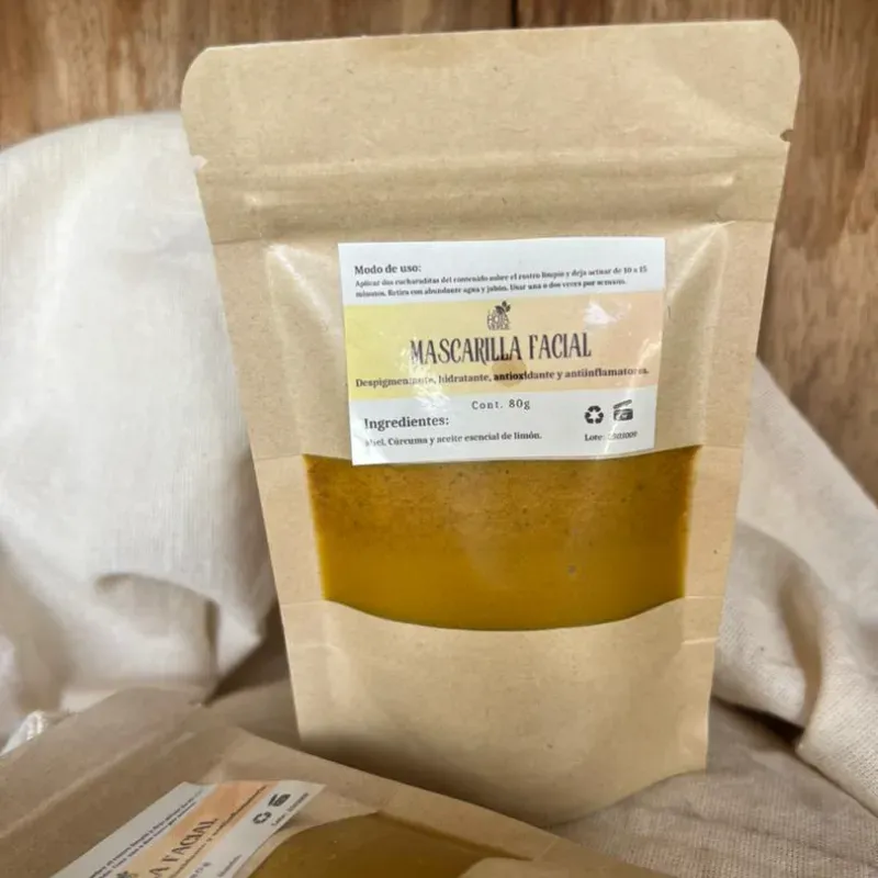 Mascarilla Facial de Cúrcuma,  Miel y Limón 
