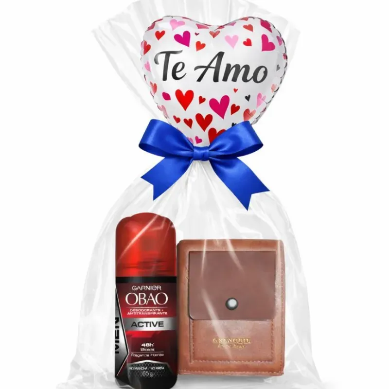 Desodorante Obao, billetera según disponibilidad y globo