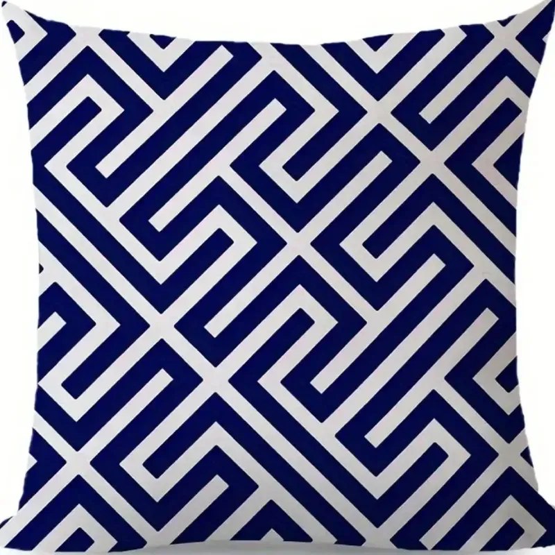 Cojín Azul patron geométrico