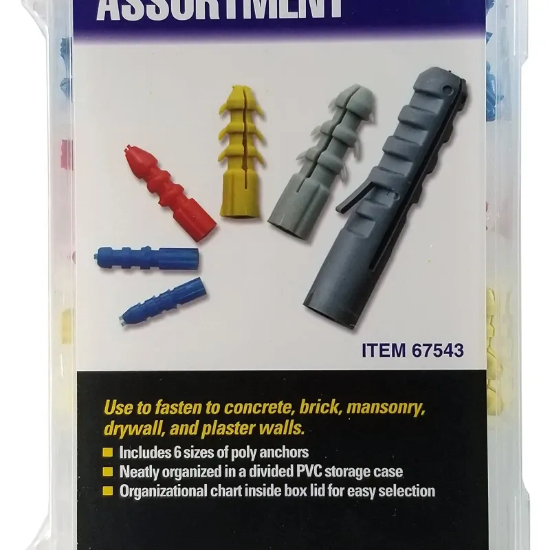Surtido de anclaje de pared de 220 piezas