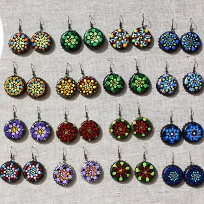 Aretes de Chapitas pintadas