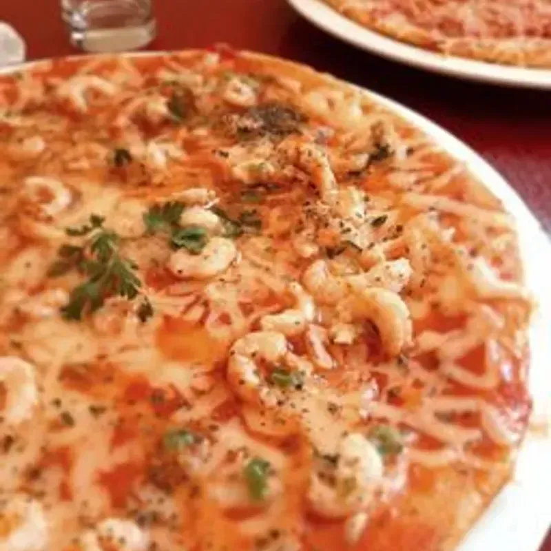 Pizza de camarón c/ Queso Blanco