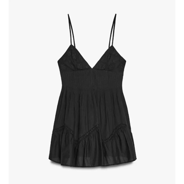 Vestido negro detalles tejidos