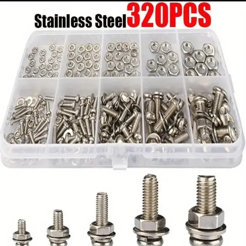 Kit de tuercas y tornillos de acero
