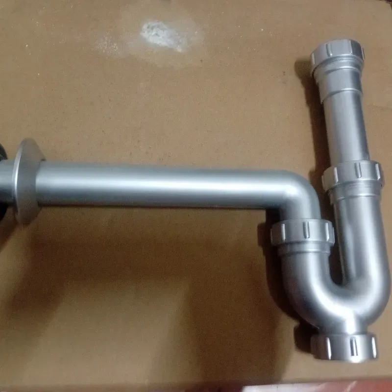 Sifón pvc gris para lavamanos