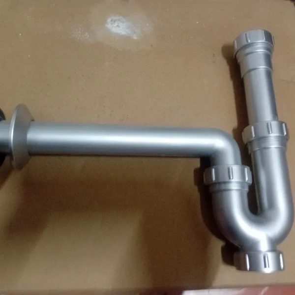 Sifón pvc gris para lavamanos