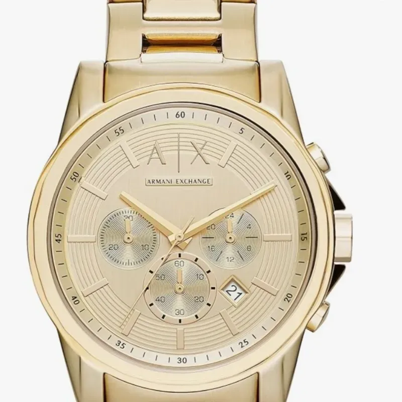 Armani Exchange 45mm  Reloj Dorado para hombres cronografo
