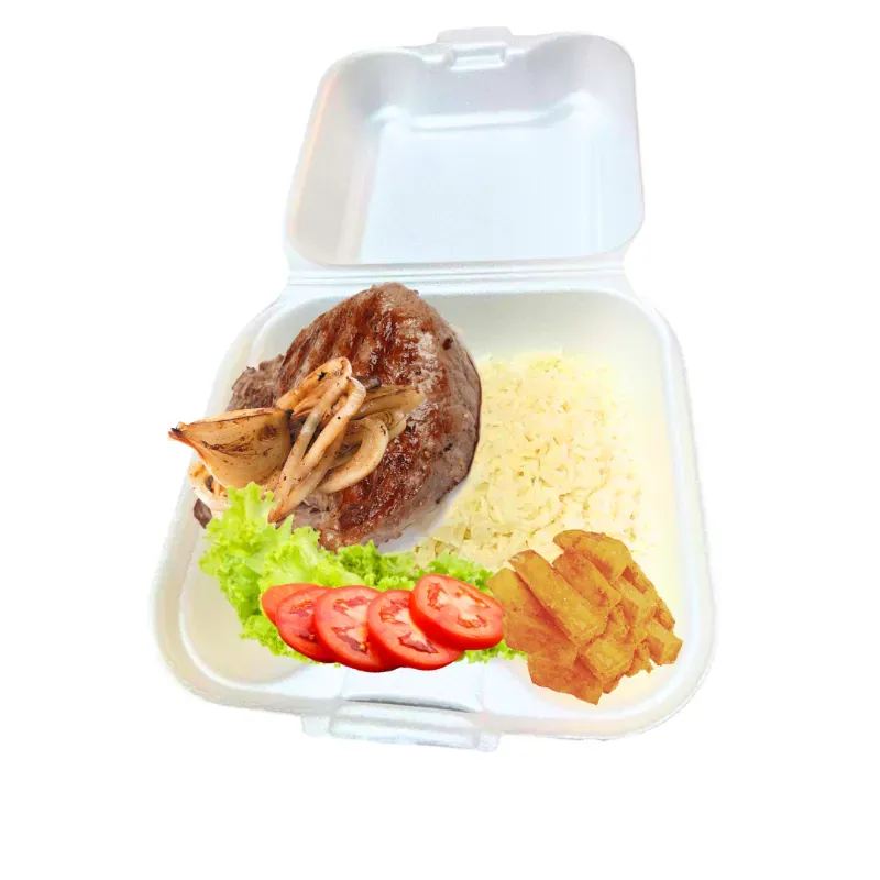 Completa Bistec de cerdo (Arroz blanco/moro, bistec de cerdo grillé, vegetales y viandas fritas)