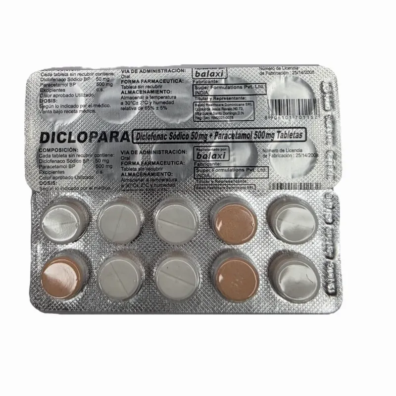 DICLOFENACO CON PARACETAMOL(100MG ,10T)(VENCE 3-27)