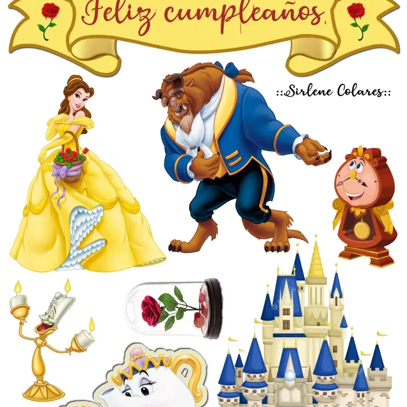 Topper de Bella y la Bestia