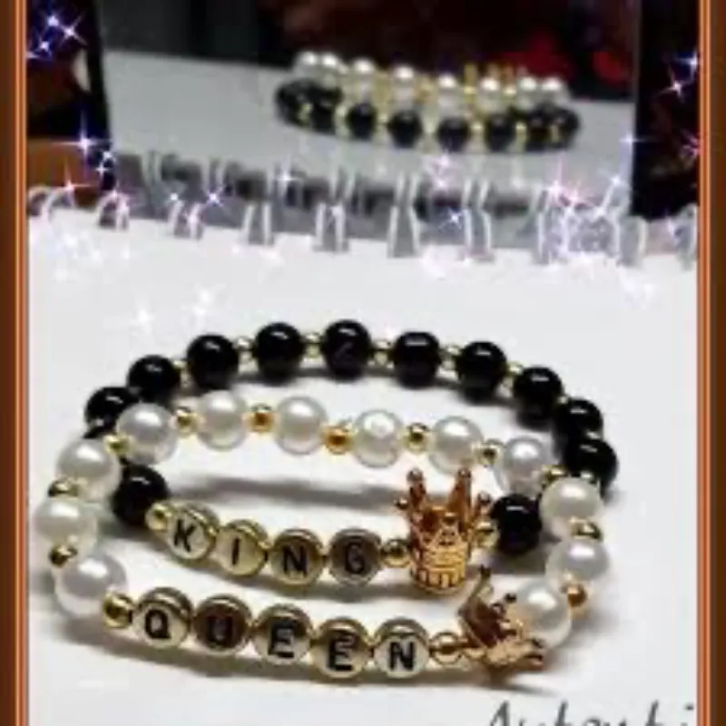 Pareja de Reina y Rey en perlas