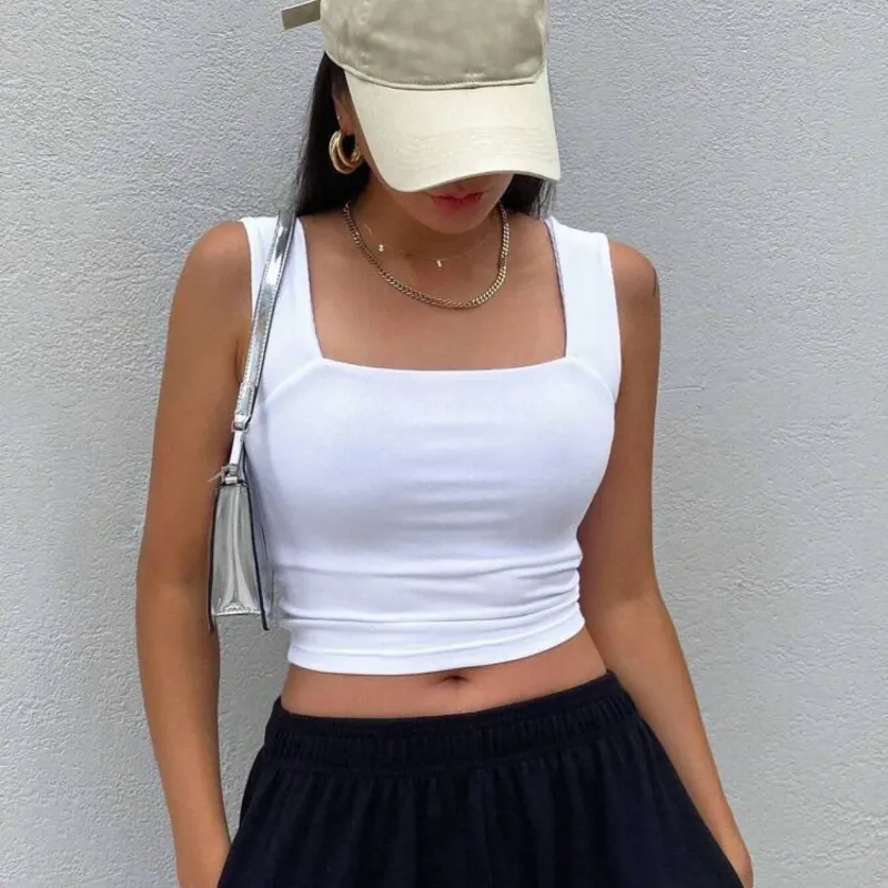 Top blanco de tirantes básico