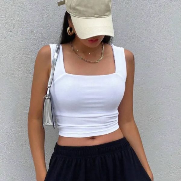 Top blanco de tirantes básico
