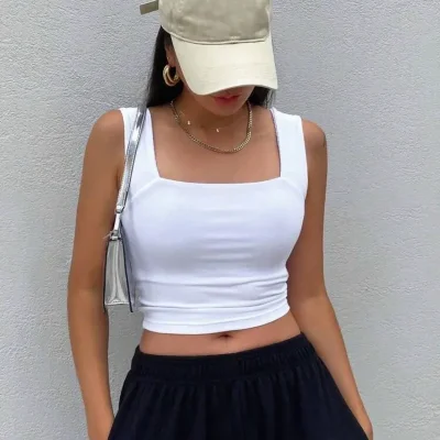 Top blanco de tirantes básico