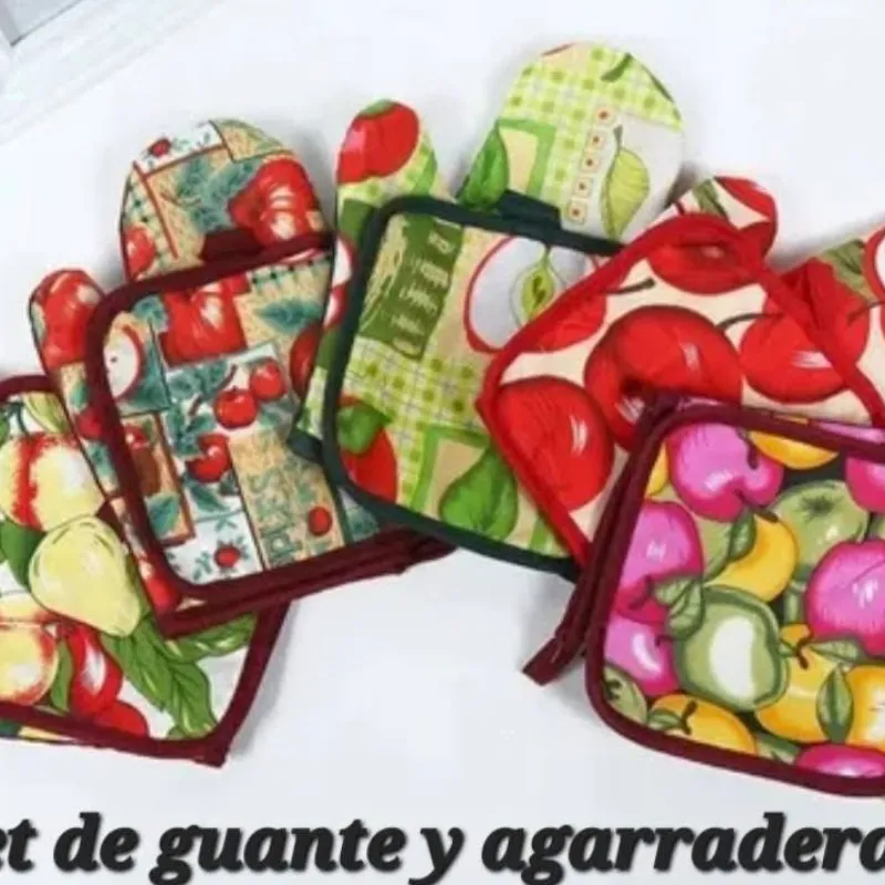 Agarradera y guante de cocina