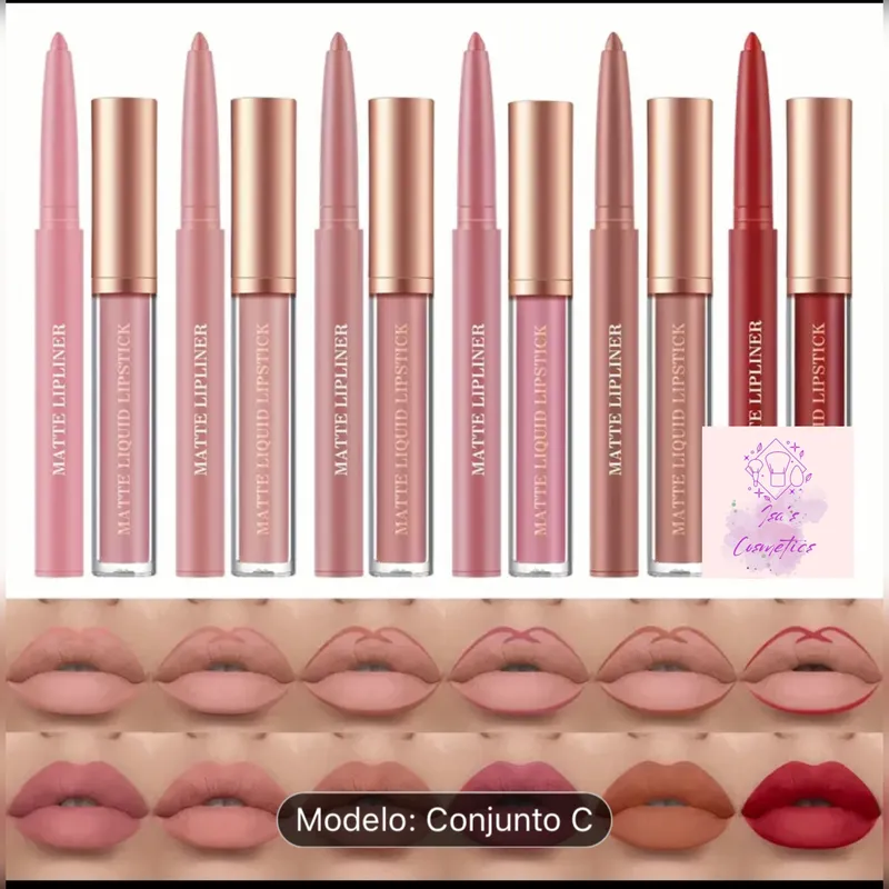 Juego de labial con lápiz contorno