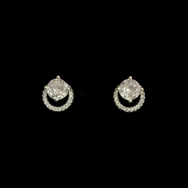 Aretes de círculo con piedra