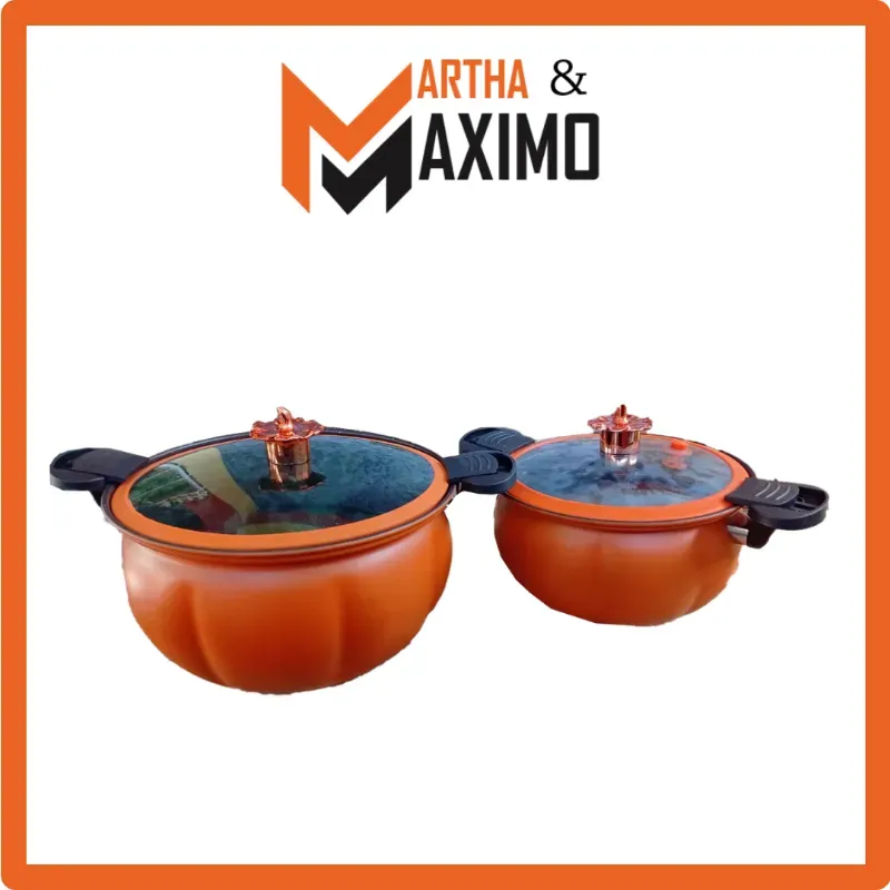 Set de cazuelas con forma de calabaza