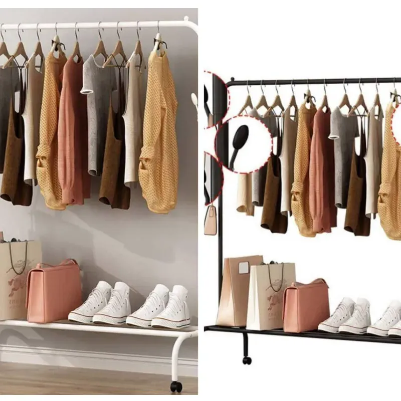 Perchas blancas y negras