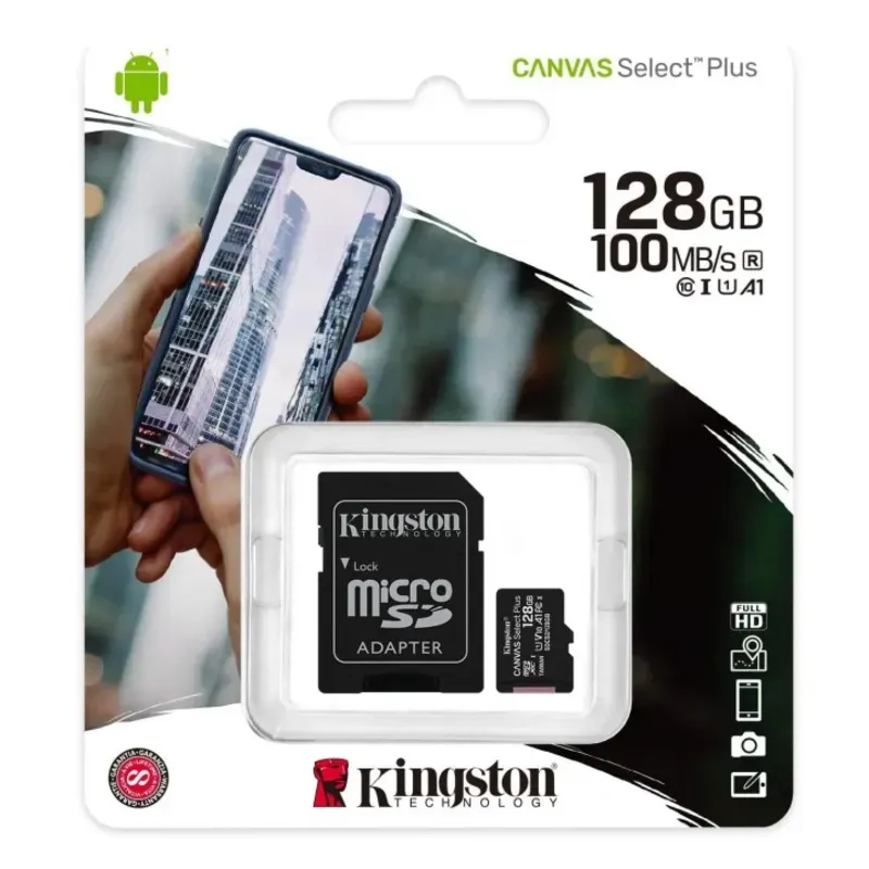 Memorias MicroSD de 128 GB Kingston Canvas Select a 100MB/s
