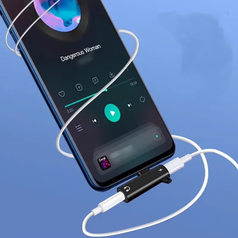 Adaptador de audio USB-C a 3.5 mm + tipo C 2 en 1