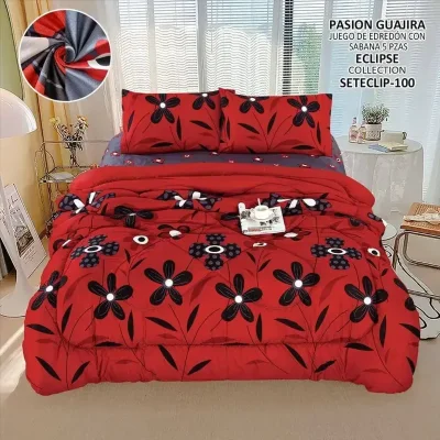 Juegos de edredón estampado full Pasión Guajira (5 piezas)