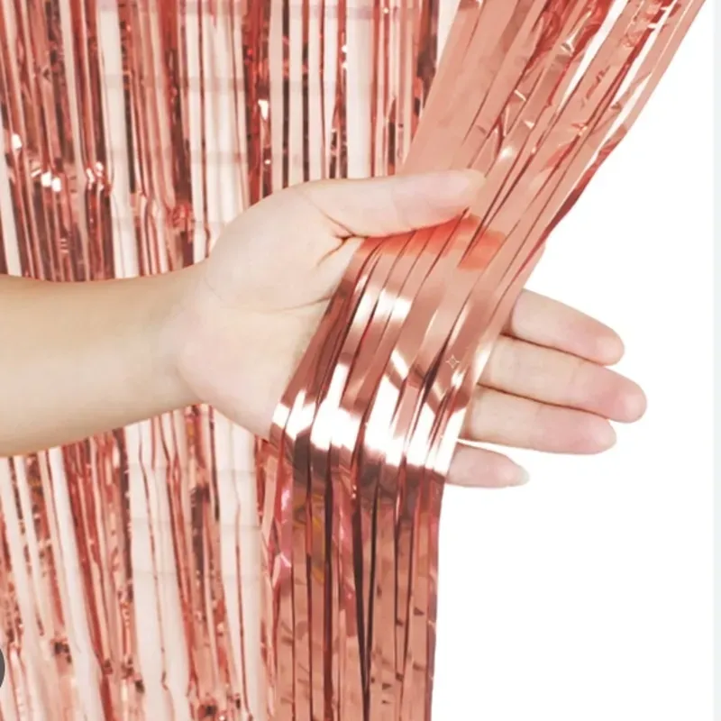 Cortina de lluvia rosa oro