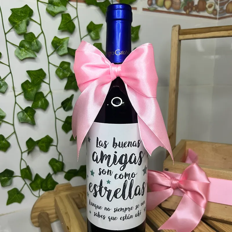 Botella de vino con etiqueta personalizada ✨
